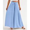 imageBTFBM Women Casual High Waist Wide Leg Pants 2026 Spring Summer Long Palazzo Pants Pocket Lounge Beach Vacation ClothesSolid Blue