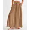 imageBTFBM Women Casual High Waist Wide Leg Pants 2026 Spring Summer Long Palazzo Pants Pocket Lounge Beach Vacation ClothesSolid Khaki
