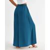 imageBTFBM Women Casual High Waist Wide Leg Pants 2026 Spring Summer Long Palazzo Pants Pocket Lounge Beach Vacation ClothesSolid Lake Blue