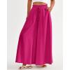 imageBTFBM Women Casual High Waist Wide Leg Pants 2026 Spring Summer Long Palazzo Pants Pocket Lounge Beach Vacation ClothesSolid Rose Red