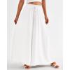 imageBTFBM Women Casual High Waist Wide Leg Pants 2026 Spring Summer Long Palazzo Pants Pocket Lounge Beach Vacation ClothesSolid White