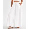 imageBTFBM Women Casual High Waist Wide Leg Pants 2026 Spring Summer Long Palazzo Pants Pocket Lounge Beach Vacation ClothesSolid White
