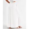 imageBTFBM Women Casual High Waist Wide Leg Pants 2026 Spring Summer Long Palazzo Pants Pocket Lounge Beach Vacation ClothesSolid White