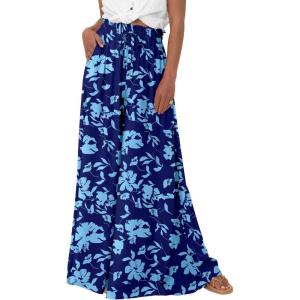 imageBTFBM Women Casual High Waist Wide Leg Pants 2026 Spring Summer Long Palazzo Pants Pocket Lounge Beach Vacation ClothesPrint Dark Blue