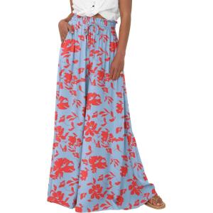 imageBTFBM Women Casual High Waist Wide Leg Pants 2026 Spring Summer Long Palazzo Pants Pocket Lounge Beach Vacation ClothesPrint Light Blue Red