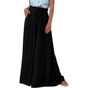 imageBTFBM Women Casual High Waist Wide Leg Pants 2026 Spring Summer Long Palazzo Pants Pocket Lounge Beach Vacation ClothesSolid Black