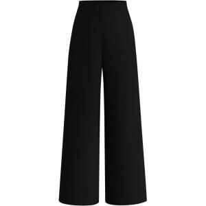 imageBTFBM Women High Waisted Wide Leg Pants Spring 2026 Business Casual Work Pants Loose Office Palazzo Trousers PocketsBlack