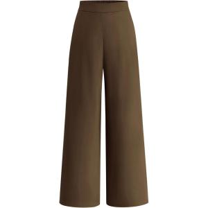 imageBTFBM Women High Waisted Wide Leg Pants Spring 2026 Business Casual Work Pants Loose Office Palazzo Trousers PocketsCoffee