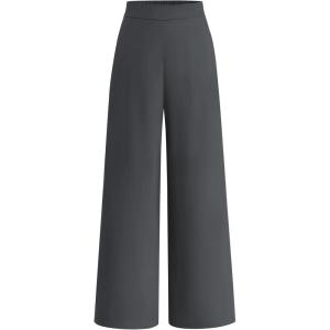 imageBTFBM Women High Waisted Wide Leg Pants Spring 2026 Business Casual Work Pants Loose Office Palazzo Trousers PocketsDark Grey