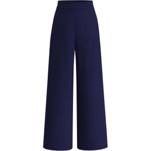 imageBTFBM Women High Waisted Wide Leg Pants Spring 2026 Business Casual Work Pants Loose Office Palazzo Trousers PocketsNavy