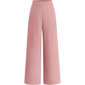 imageBTFBM Women High Waisted Wide Leg Pants Spring 2026 Business Casual Work Pants Loose Office Palazzo Trousers PocketsPink