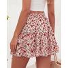 imageBTFBM Summer Skirts for Women 2026 High Waist Flowy Shorts Underneath Boho Tiered Floral Tennis Skorts Casual Mini SkirtFloral Apricot Red