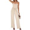 imageBTFBM Two Piece Sets For Women Summer Ribbed Strapless Twist Knot Tube Top Pants Set Casual 2026 Beach Vacation OutfitsApricot