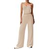 imageBTFBM Two Piece Sets For Women Summer Ribbed Strapless Twist Knot Tube Top Pants Set Casual 2026 Beach Vacation OutfitsApricot