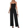 imageBTFBM Two Piece Sets For Women Summer Ribbed Strapless Twist Knot Tube Top Pants Set Casual 2026 Beach Vacation OutfitsBlack