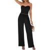 imageBTFBM Two Piece Sets For Women Summer Ribbed Strapless Twist Knot Tube Top Pants Set Casual 2026 Beach Vacation OutfitsBlack