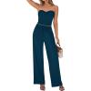 imageBTFBM Two Piece Sets For Women Summer Ribbed Strapless Twist Knot Tube Top Pants Set Casual 2026 Beach Vacation OutfitsDark Blue