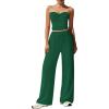 imageBTFBM Two Piece Sets For Women Summer Ribbed Strapless Twist Knot Tube Top Pants Set Casual 2026 Beach Vacation OutfitsGreen