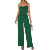 imageBTFBM Two Piece Sets For Women Summer Ribbed Strapless Twist Knot Tube Top Pants Set Casual 2026 Beach Vacation OutfitsGreen