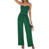 imageBTFBM Two Piece Sets For Women Summer Ribbed Strapless Twist Knot Tube Top Pants Set Casual 2026 Beach Vacation OutfitsGreen
