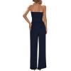 imageBTFBM Two Piece Sets For Women Summer Ribbed Strapless Twist Knot Tube Top Pants Set Casual 2026 Beach Vacation OutfitsNavy Blue