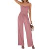 imageBTFBM Two Piece Sets For Women Summer Ribbed Strapless Twist Knot Tube Top Pants Set Casual 2026 Beach Vacation OutfitsPink