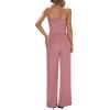 imageBTFBM Two Piece Sets For Women Summer Ribbed Strapless Twist Knot Tube Top Pants Set Casual 2026 Beach Vacation OutfitsPink