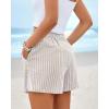 imageBTFBM Casual Striped Shorts for Women 2026 Spring Summer Elastic Waist Y2K Lounge Pajama Vacation Beach PJ Bottoms ClothesBeige