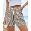imageBTFBM Casual Striped Shorts for Women 2026 Spring Summer Elastic Waist Y2K Lounge Pajama Vacation Beach PJ Bottoms ClothesBlack