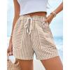 imageBTFBM Casual Striped Shorts for Women 2026 Spring Summer Elastic Waist Y2K Lounge Pajama Vacation Beach PJ Bottoms ClothesKhaki