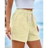 imageBTFBM Casual Striped Shorts for Women 2026 Spring Summer Elastic Waist Y2K Lounge Pajama Vacation Beach PJ Bottoms ClothesYellow