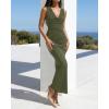 imageBTFBM Cocktail Dresses for Women Spring 2026 Cowl Neck Sleeveless Ruched Slim Fit Maxi Formal Wedding Guest DressArmy Green