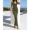 imageBTFBM Cocktail Dresses for Women Spring 2026 Cowl Neck Sleeveless Ruched Slim Fit Maxi Formal Wedding Guest DressArmy Green