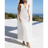 imageBTFBM Cocktail Dresses for Women Spring 2026 Cowl Neck Sleeveless Ruched Slim Fit Maxi Formal Wedding Guest DressWhite