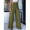 imageBTFBM Palazzo Pants for Women 2026 Spring Summer Casual Lounge Pants High Waist Flowy Trousers Baggy Wide Leg PantsArmy Green