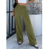 imageBTFBM Palazzo Pants for Women 2026 Spring Summer Casual Lounge Pants High Waist Flowy Trousers Baggy Wide Leg PantsArmy Green
