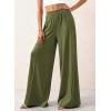 imageBTFBM Palazzo Pants for Women 2026 Spring Summer Casual Lounge Pants High Waist Flowy Trousers Baggy Wide Leg PantsArmy Green