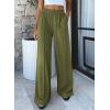 imageBTFBM Palazzo Pants for Women 2026 Spring Summer Casual Lounge Pants High Waist Flowy Trousers Baggy Wide Leg PantsArmy Green