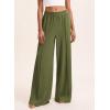 imageBTFBM Palazzo Pants for Women 2026 Spring Summer Casual Lounge Pants High Waist Flowy Trousers Baggy Wide Leg PantsArmy Green