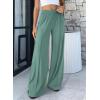 imageBTFBM Palazzo Pants for Women 2026 Spring Summer Casual Lounge Pants High Waist Flowy Trousers Baggy Wide Leg PantsBean Green