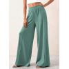 imageBTFBM Palazzo Pants for Women 2026 Spring Summer Casual Lounge Pants High Waist Flowy Trousers Baggy Wide Leg PantsBean Green