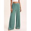 imageBTFBM Palazzo Pants for Women 2026 Spring Summer Casual Lounge Pants High Waist Flowy Trousers Baggy Wide Leg PantsBean Green