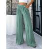 imageBTFBM Palazzo Pants for Women 2026 Spring Summer Casual Lounge Pants High Waist Flowy Trousers Baggy Wide Leg PantsBean Green