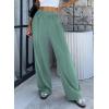 imageBTFBM Palazzo Pants for Women 2026 Spring Summer Casual Lounge Pants High Waist Flowy Trousers Baggy Wide Leg PantsBean Green