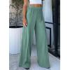 imageBTFBM Palazzo Pants for Women 2026 Spring Summer Casual Lounge Pants High Waist Flowy Trousers Baggy Wide Leg PantsBean Green