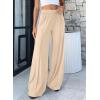imageBTFBM Palazzo Pants for Women 2026 Spring Summer Casual Lounge Pants High Waist Flowy Trousers Baggy Wide Leg PantsBeige