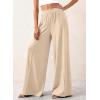 imageBTFBM Palazzo Pants for Women 2026 Spring Summer Casual Lounge Pants High Waist Flowy Trousers Baggy Wide Leg PantsBeige