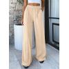 imageBTFBM Palazzo Pants for Women 2026 Spring Summer Casual Lounge Pants High Waist Flowy Trousers Baggy Wide Leg PantsBeige