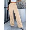 imageBTFBM Palazzo Pants for Women 2026 Spring Summer Casual Lounge Pants High Waist Flowy Trousers Baggy Wide Leg PantsBeige