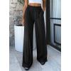 imageBTFBM Palazzo Pants for Women 2026 Spring Summer Casual Lounge Pants High Waist Flowy Trousers Baggy Wide Leg PantsBlack